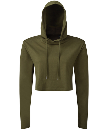 Women's TriDri® Cropped Hooded Long Sleeve T-shirt